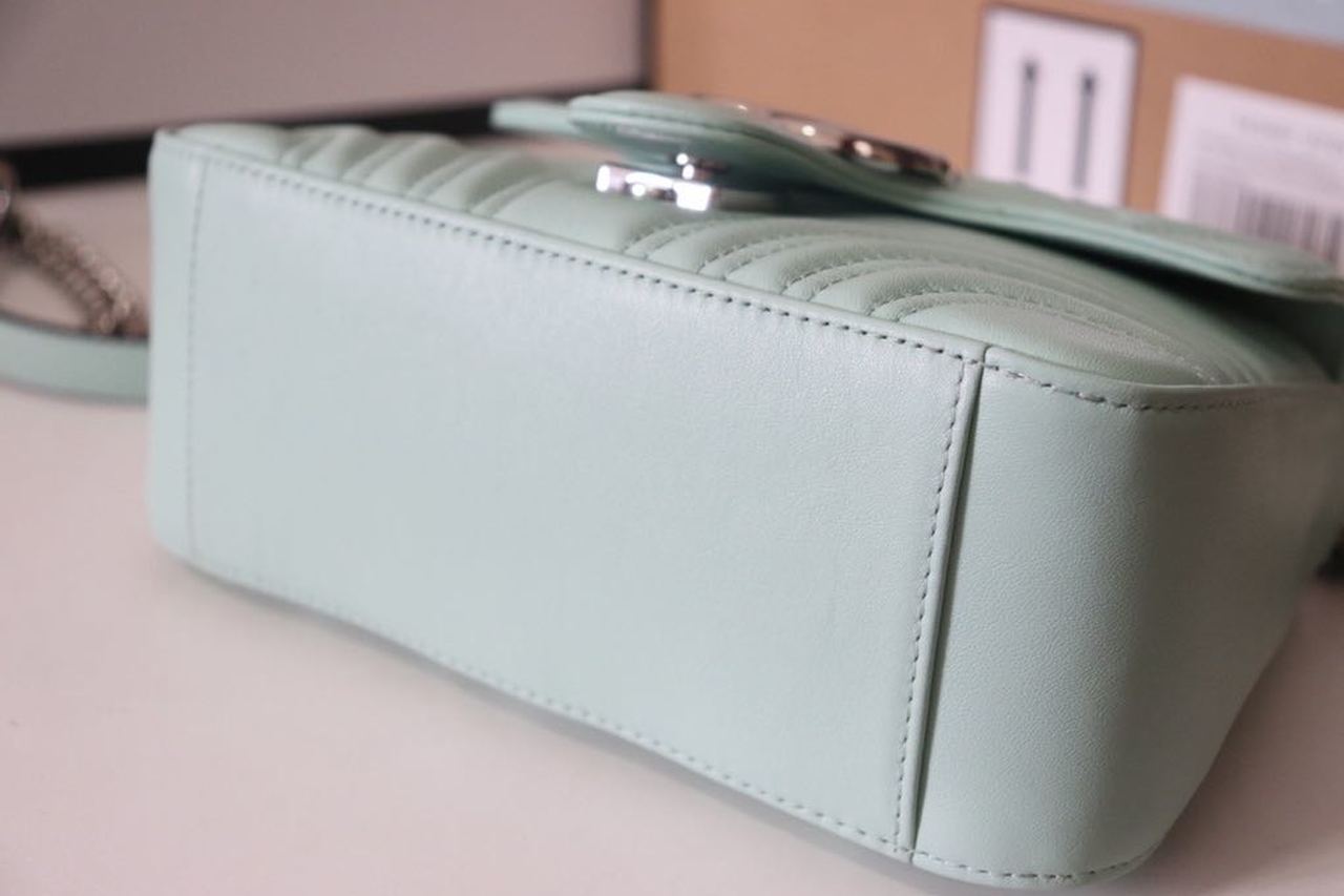 gg Marmont Mini Top Handle Bag Mint Green For Women 8.3in/21cm gg