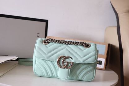 gg Marmont Matelassé Mini Bag Mint Green For Women 8.5in/22cm gg