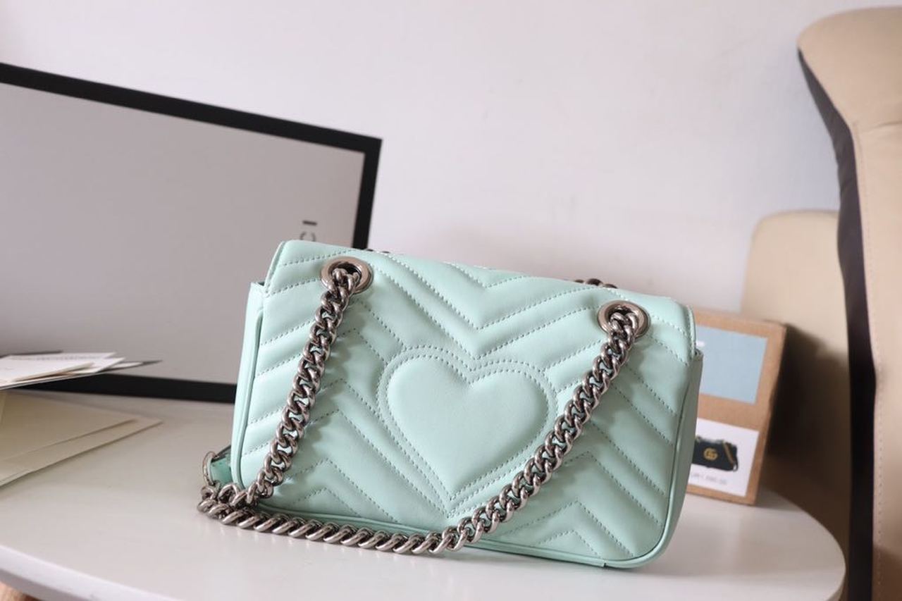 gg Marmont Matelassé Mini Bag Mint Green For Women 8.5in/22cm gg