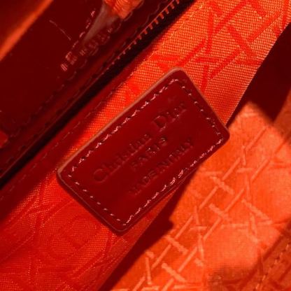 DI Small Lady Bag with Chain Gold Toned Hardware Burgundy For Women 20cm/8in CD M0538OWCB_M323