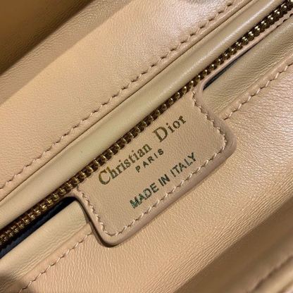 DI Medium Lady Bag Gold Toned Hardware Pale Yellow For Women 9.5in/24cm CD
