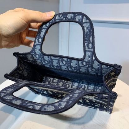 DI Mini Book Tote Bag Blue By Maria Grazia Chiuri For Women 9in/22cm CD S5475ZRIW_M928
