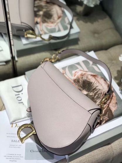 DI Saddle Bag Grained Canvas Light Pink For Women 19.5cm/7.6in CD