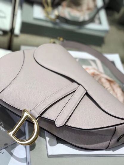 DI Saddle Bag Grained Canvas Light Pink For Women 19.5cm/7.6in CD