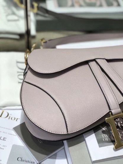 DI Saddle Bag Grained Canvas Light Pink For Women 19.5cm/7.6in CD