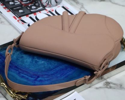 DI Medium Saddle Bag Beige Ultramatte Canvas For Women 25cm/10in CD