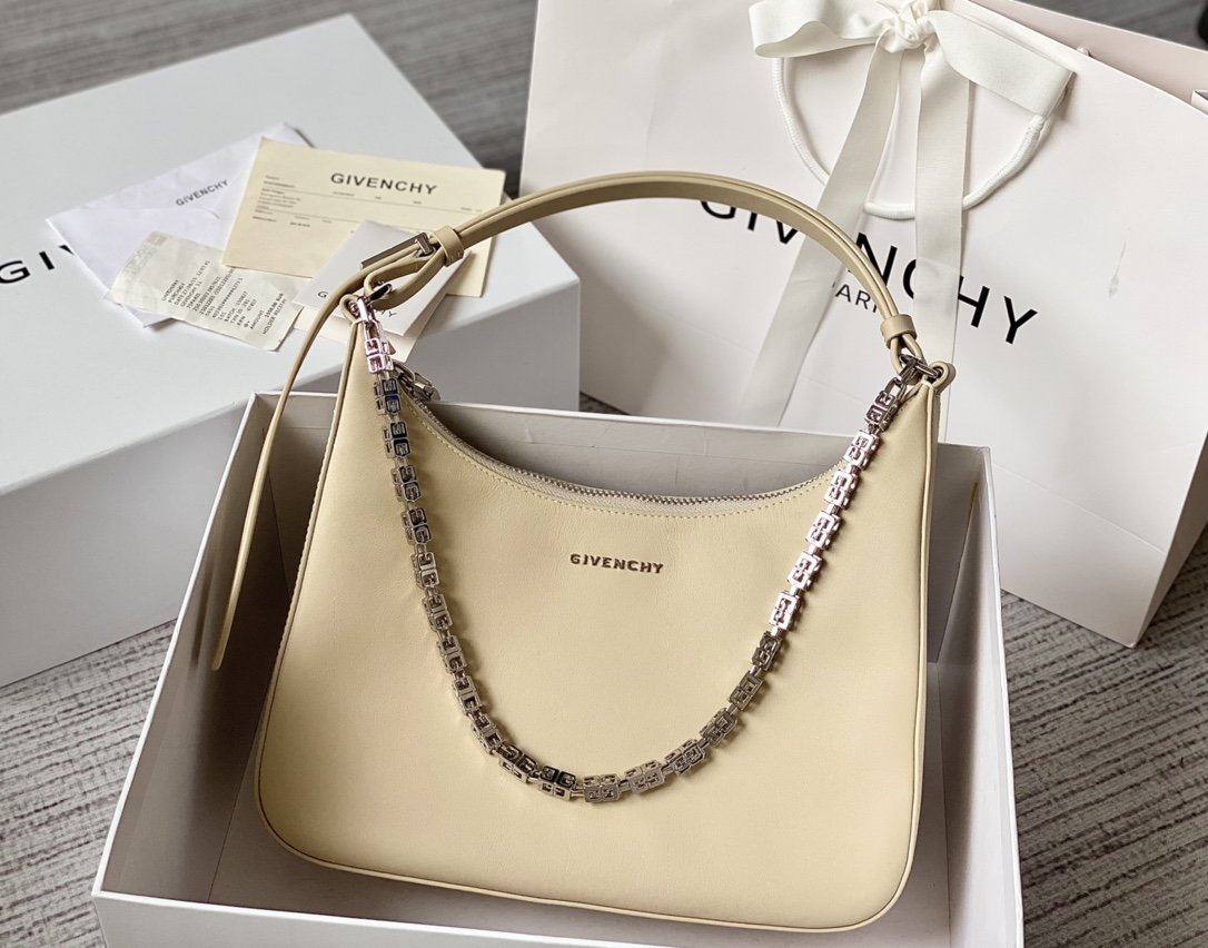 gv Medium Moon Cut Out Bag Beige For Women, Handbags, Shoulder Bags 11.8in/30cm GVC