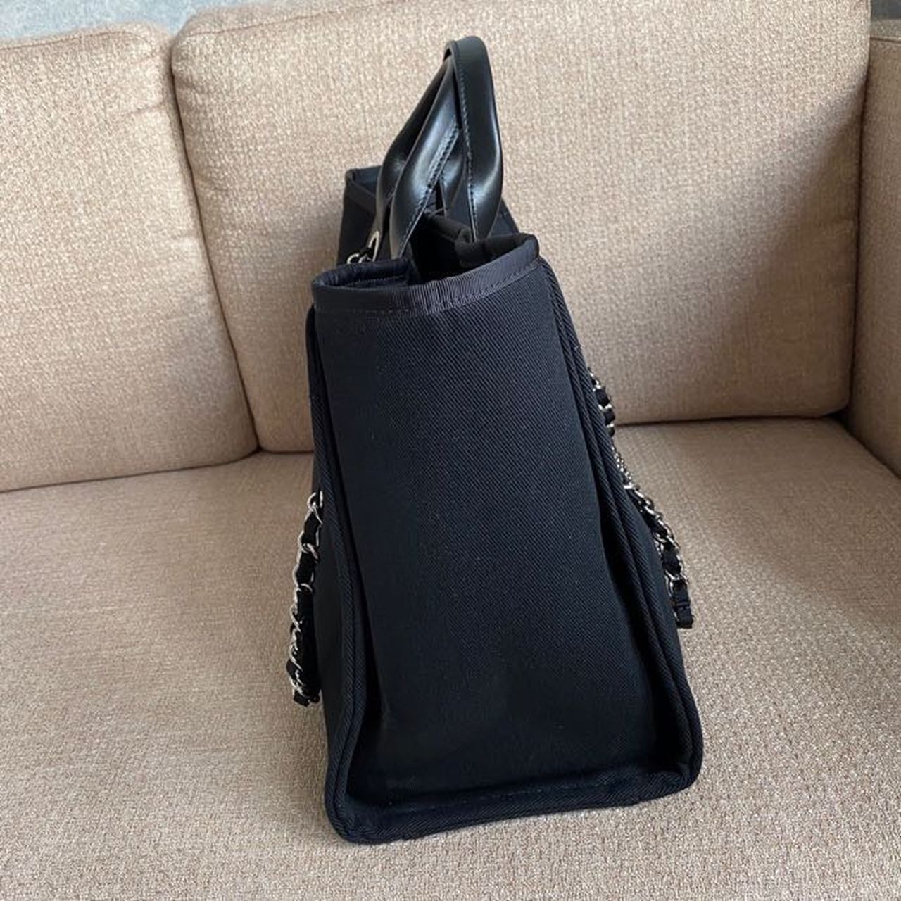 Chanel Large Deauville Pearl Tote Bag Black For Women, Women’s Handbags, Shoulder Bags 15in/38cm A66941