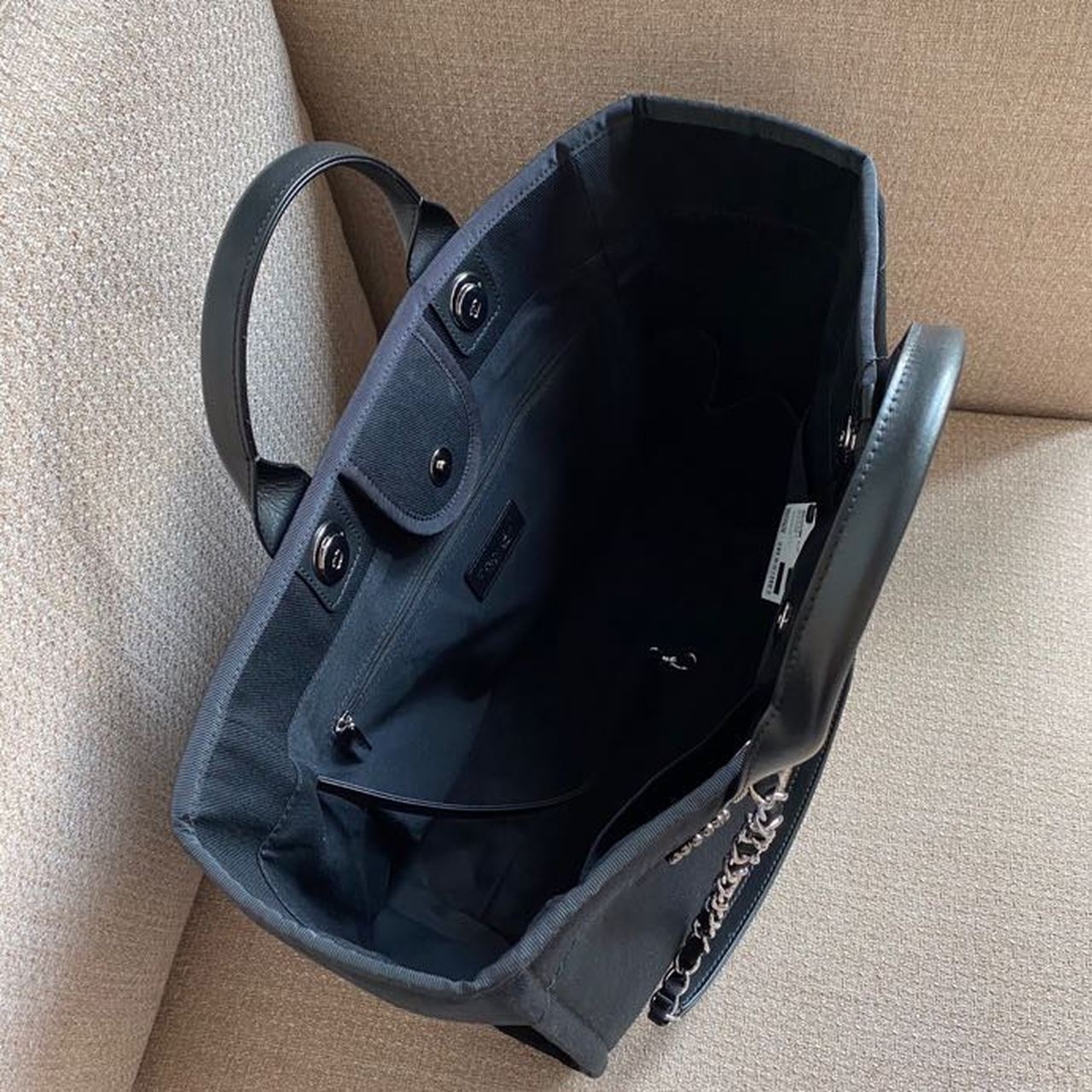 Chanel Large Deauville Pearl Tote Bag Black For Women, Women’s Handbags, Shoulder Bags 15in/38cm A66941