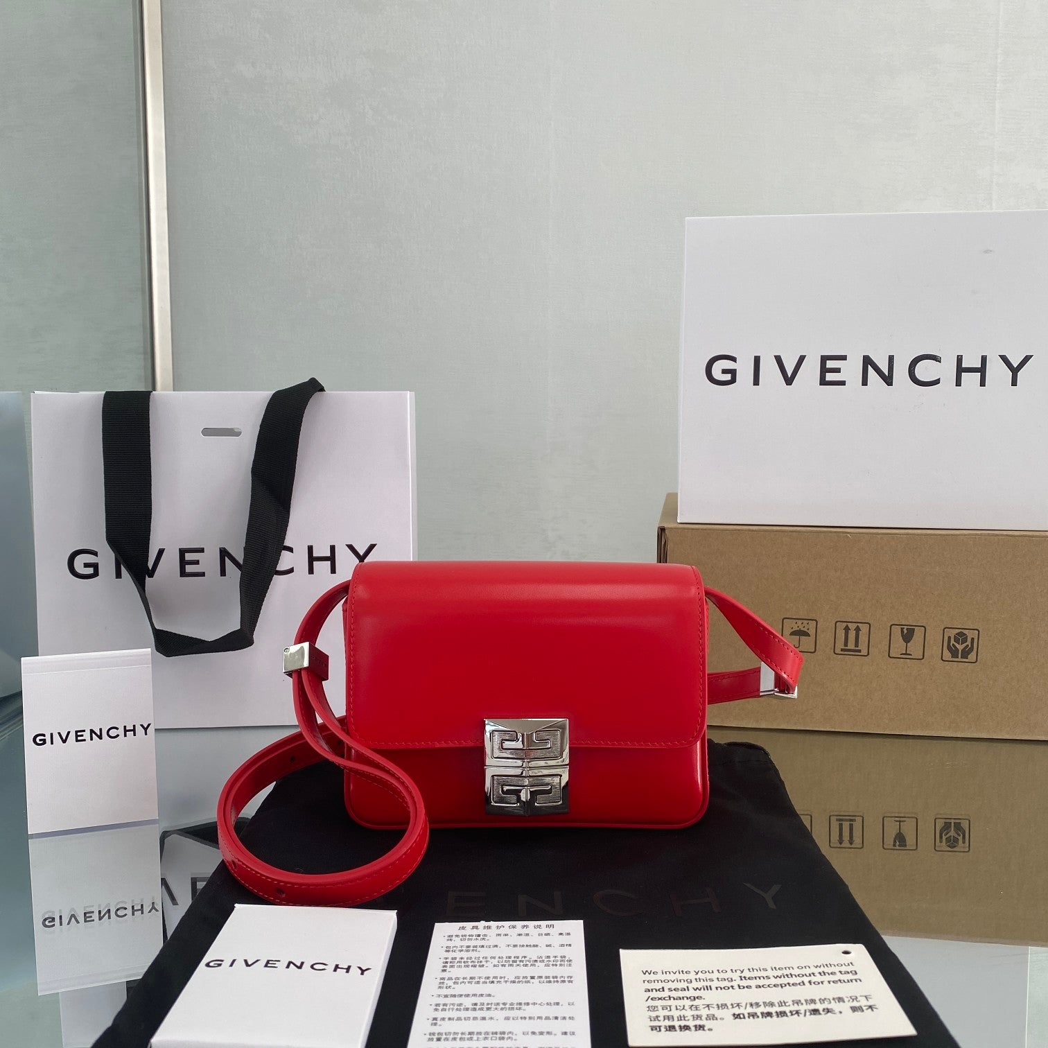 gv Small 4G Bag Red For Women, Handbags, Shoulder Bags 6.5in/16.5cm GVC