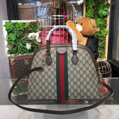 gg Ophidia Medium Shoulder Bag Beige/Ebony gg Supreme Canvas For Women 13in/34cm 524533