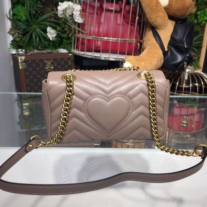 gg Marmont Matelassé Mini Bag Beige Matelassé Chevron For Women 8.5in/22cm gg 446744