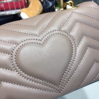 gg Marmont Matelassé Mini Bag Beige Matelassé Chevron For Women 8.5in/22cm gg 446744