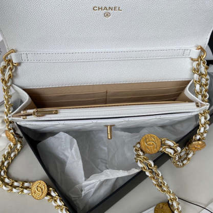 ChanelSmall Flap Bag Gold Hardware White For Women, Women’s Handbags, Shoulder Bags 7.5in/19cm AP2840