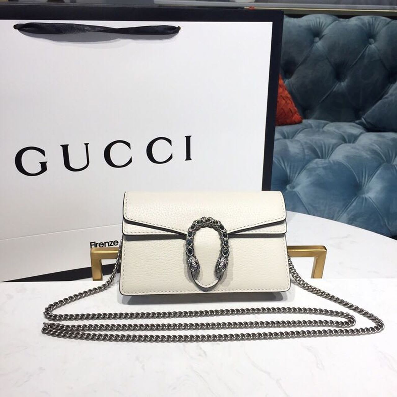 gg Dionysus Super Mini Bag White Metal-Free Tanned For Women 6.5in/16.5cm gg 476432 CAOGM 9174