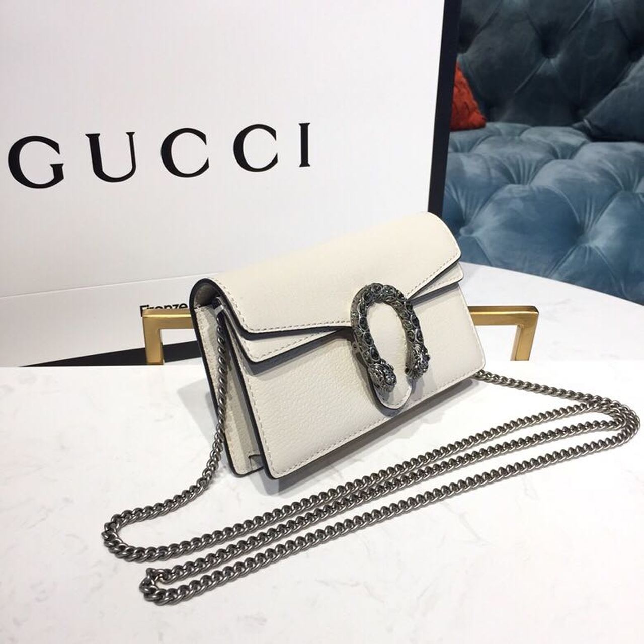 gg Dionysus Super Mini Bag White Metal-Free Tanned For Women 6.5in/16.5cm gg 476432 CAOGM 9174