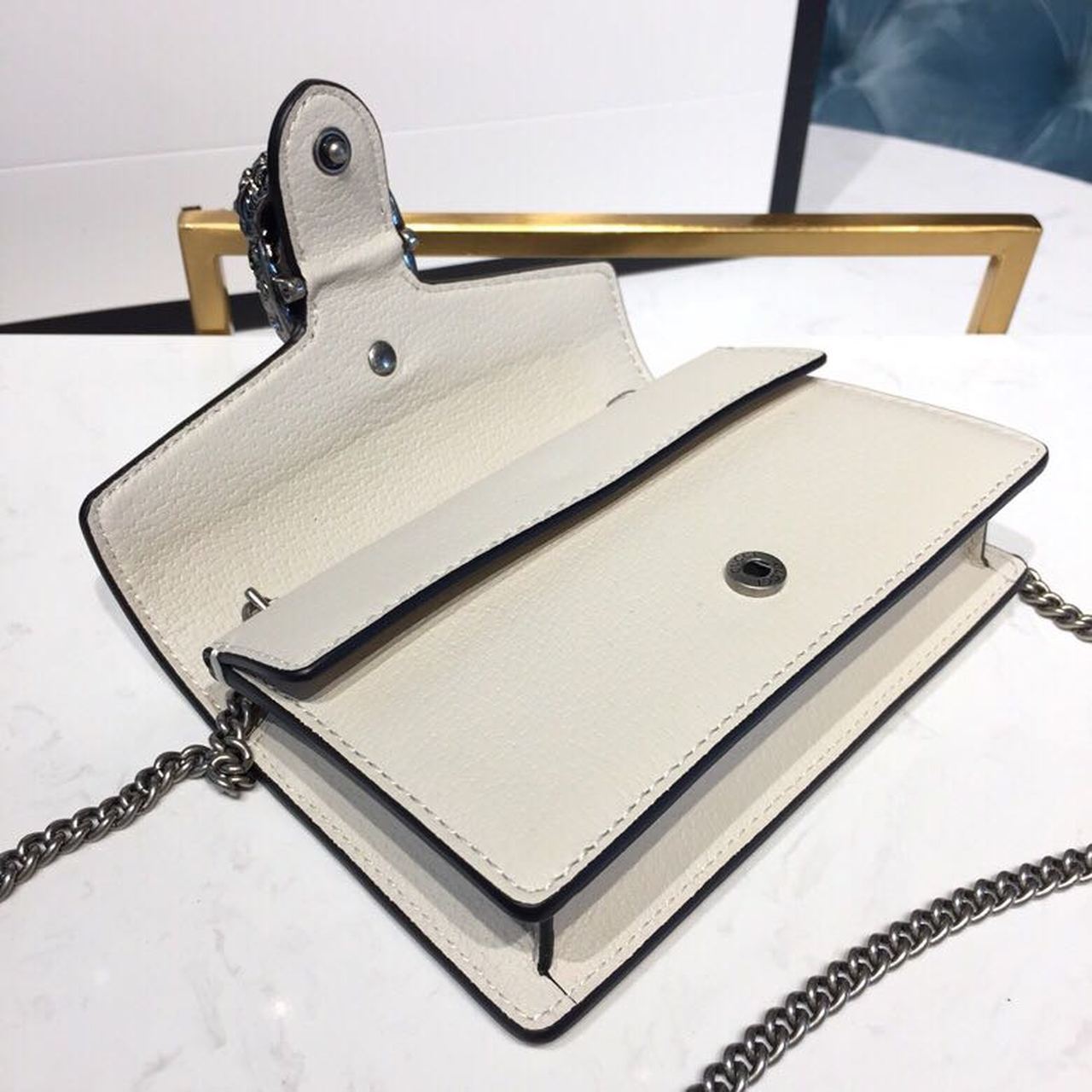 gg Dionysus Super Mini Bag White Metal-Free Tanned For Women 6.5in/16.5cm gg 476432 CAOGM 9174