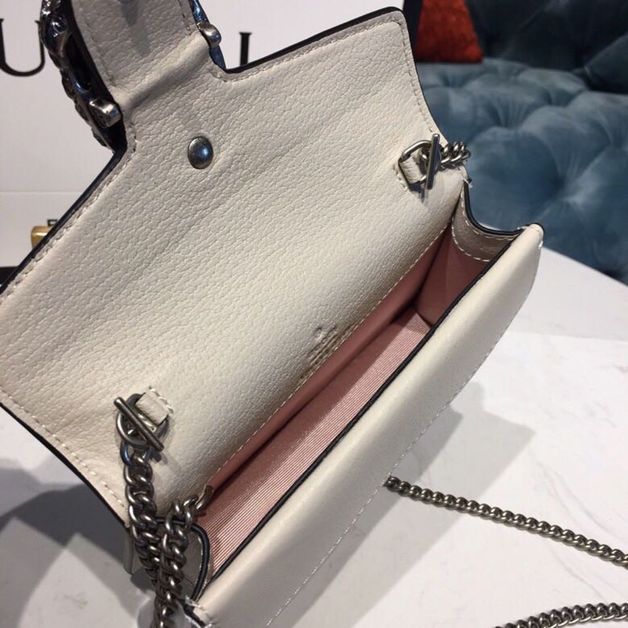 gg Dionysus Super Mini Bag White Metal-Free Tanned For Women 6.5in/16.5cm gg 476432 CAOGM 9174