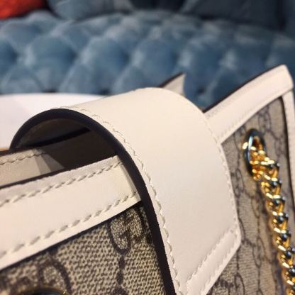 gg Padlock Small gg Shoulder Bag A Material With Low Environmental Impact With White For Women 10in/26cm gg 498156 KHNKG 9761