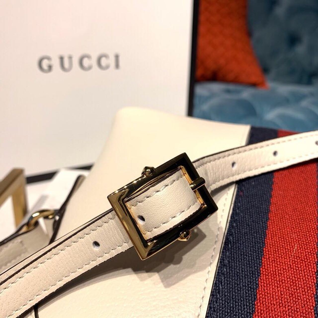 gg Ophidia Shoulder Bag White 9in/24cm