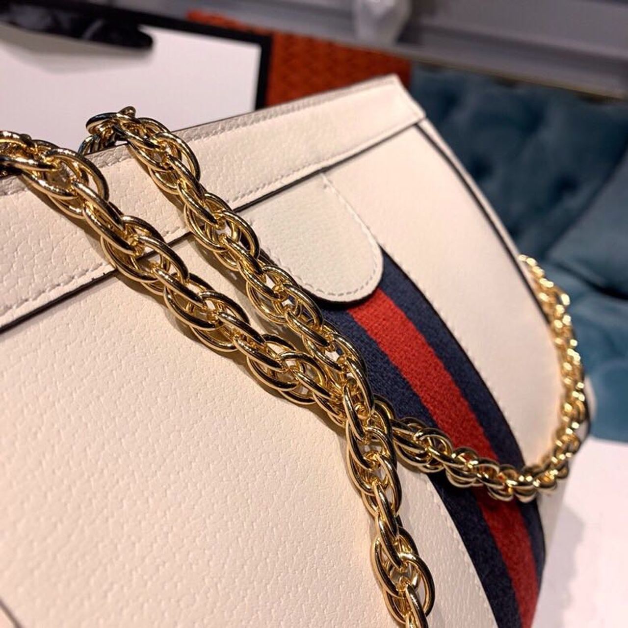 gg Ophidia Small Shoulder Bag White For Women 10in/25cm gg 503877-DJ2DG-8454