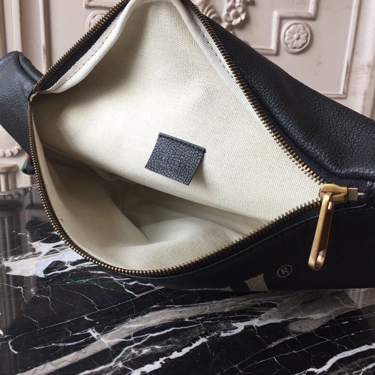 gg Coco Capitán Logo Belt Bag Cotton Linen Lining Black For Men 11in/28cm gg