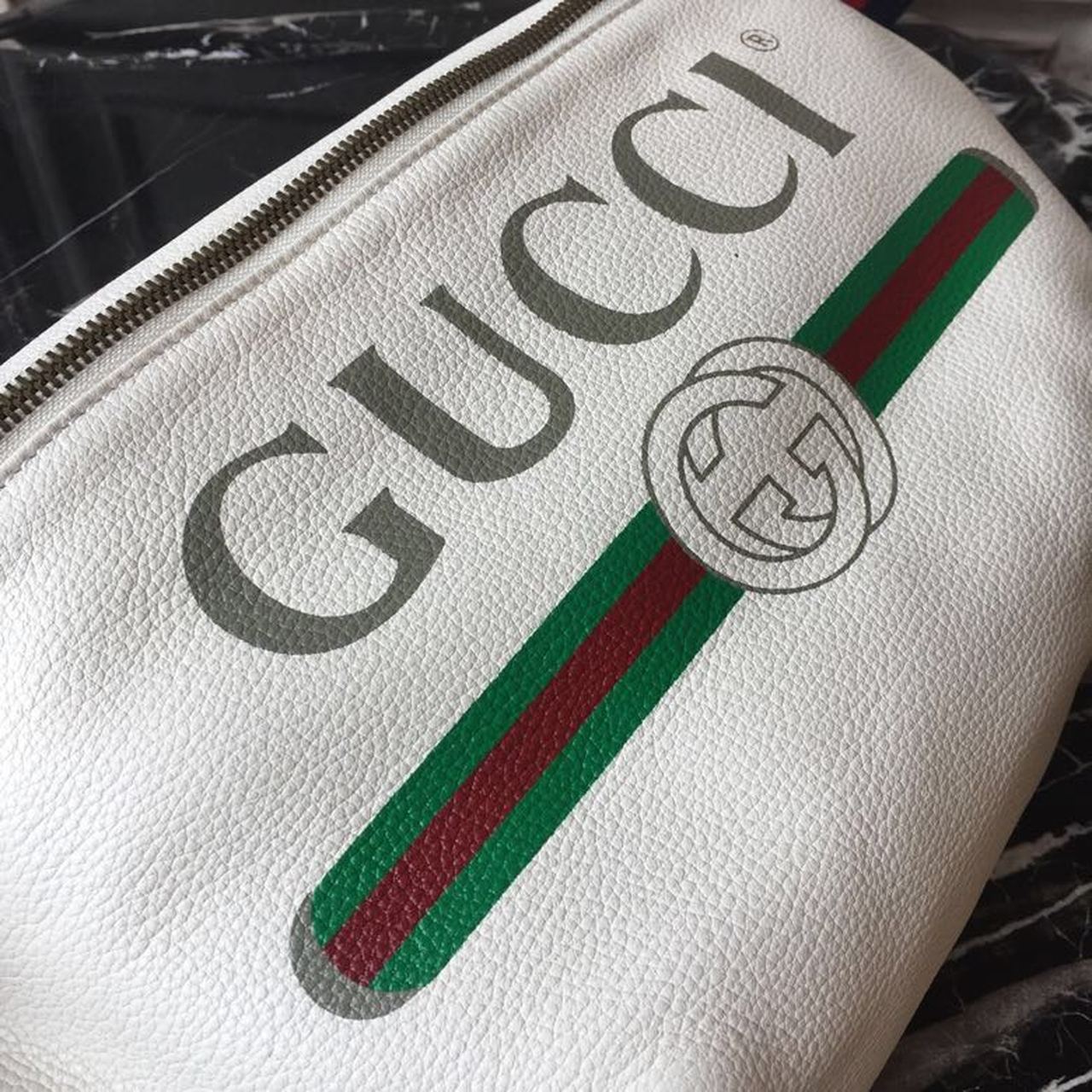 gg Coco Capitán Logo Belt Bag Cotton Linen Lining White For Men 11in/28cm gg