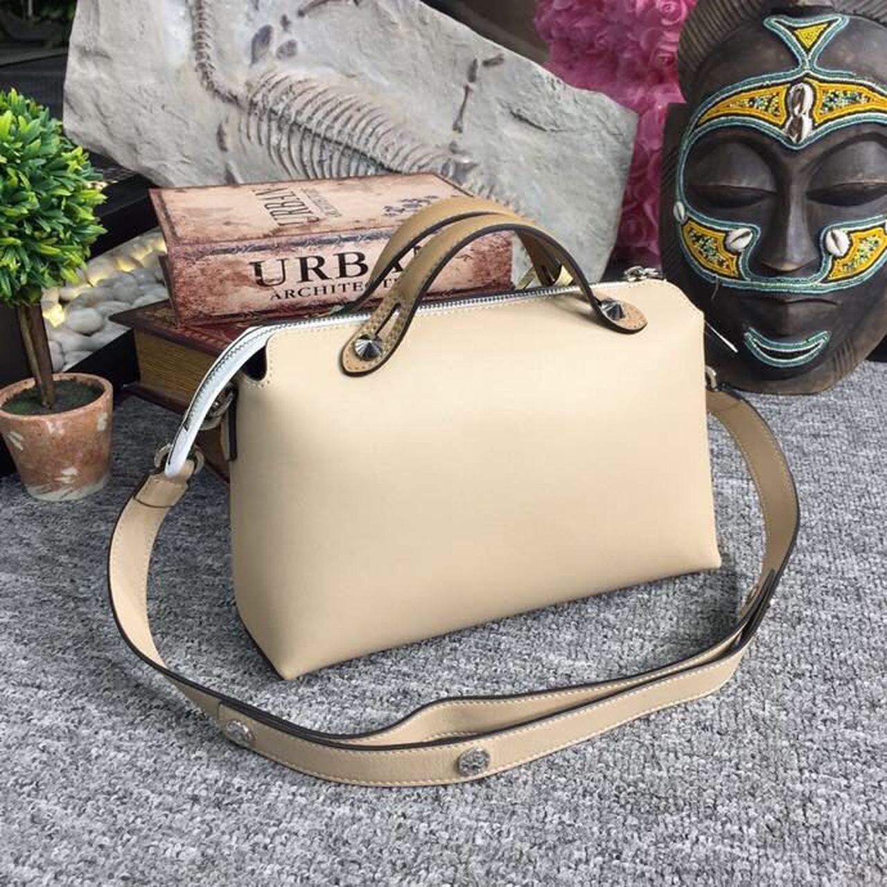 FI By The Way Medium Bag Beige For Women, Women’s Handbags, Shoulder And Crossbody Bags 10.6in/27cm FF 8BL1461