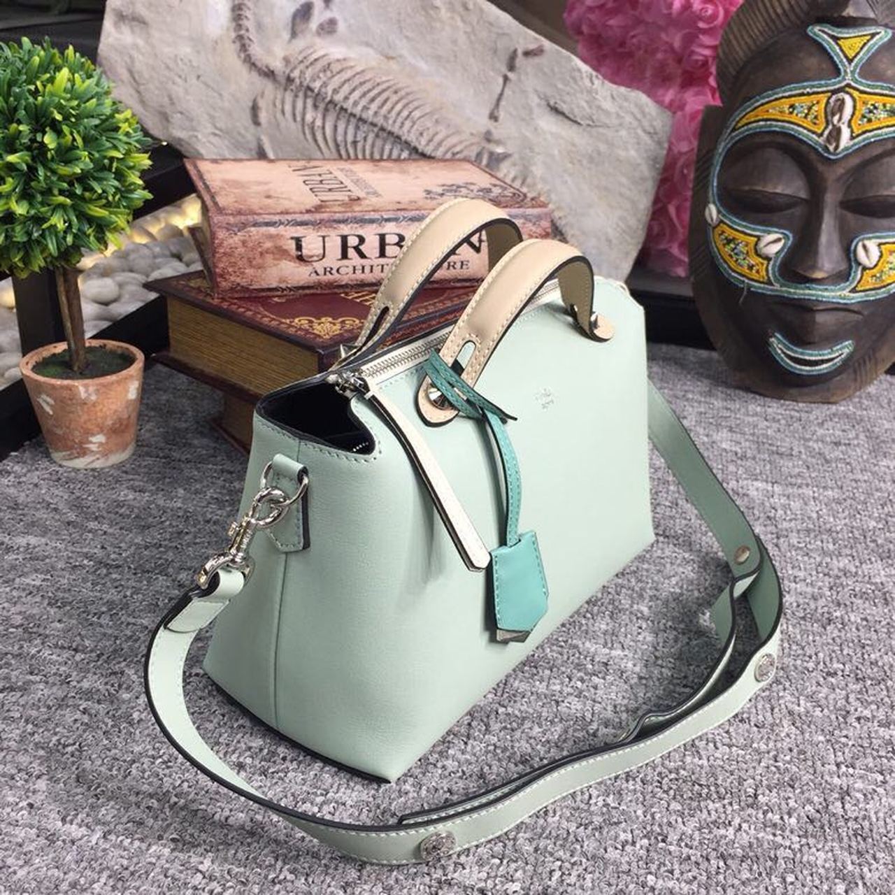 FI By The Way Medium Bag Mint Green For Women, Women&#8217;s Handbags, Shoulder And Crossbody Bags 10.6in/27cm FF 8BL1461