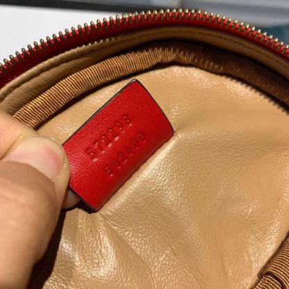 gg Ladies Hibiscus Red Quilted Chain Belt Bag For Women 8in/21cm gg