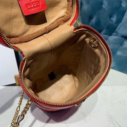 gg Ladies Hibiscus Red Quilted Chain Belt Bag For Women 8in/21cm gg