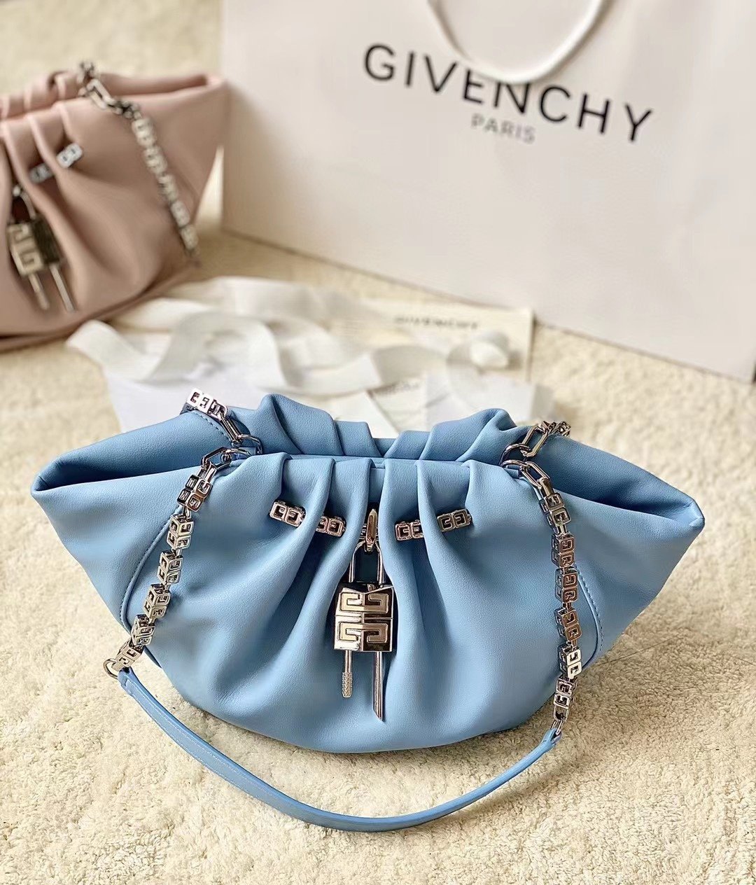 gv Small Kenny Bag Baby Blue For Women, Handbags, Shoulder Bags 12.6in/32cm GVC BB50MJB1DM-453