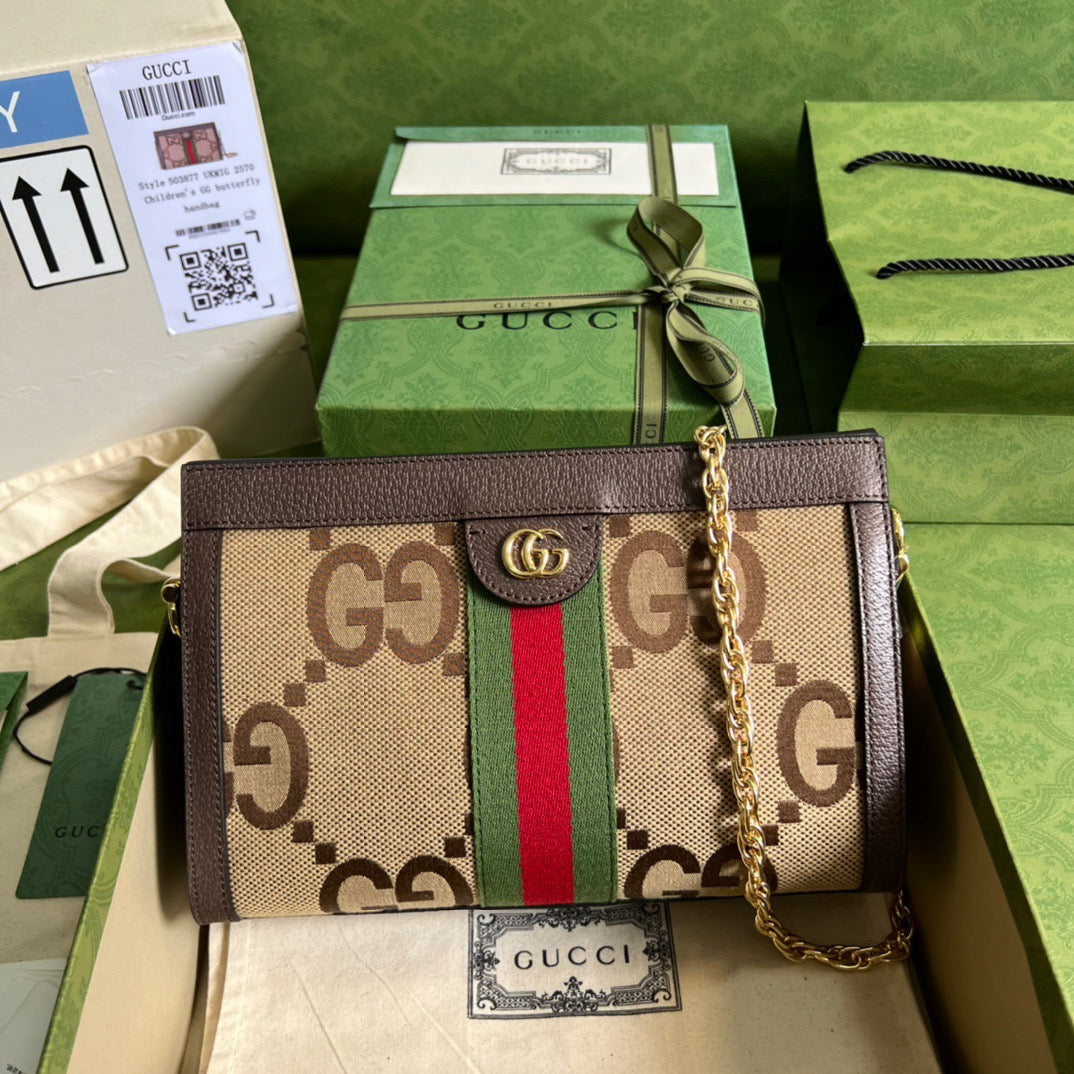 gg Ophidia Jumbo gg Small Shoulder Bag Brown For Women, Women&#8217;s Bags 10.2in/26cm gg ‎‎503877 UKMIG 2570