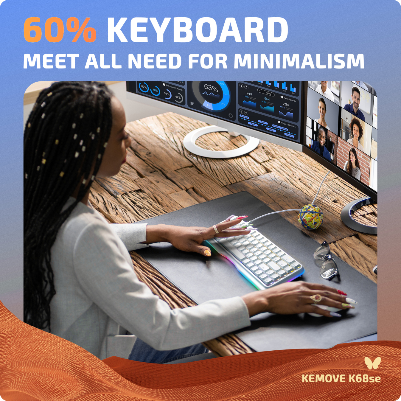 Kemove K68 Wireless Keyboard| 68 Keys Mechanical Keyboard – KEMOVE