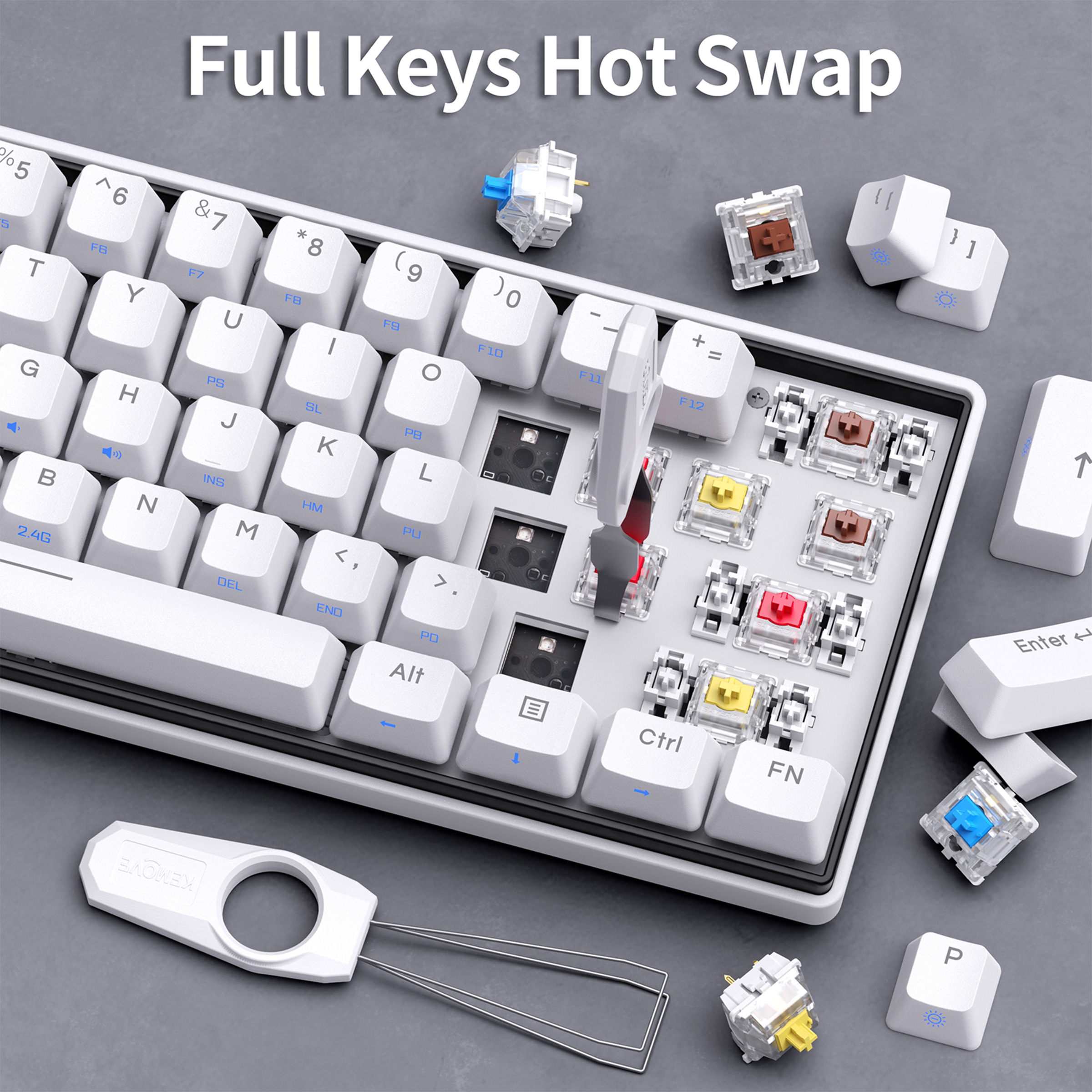 Kemove K61 Snowfox Mechanical Gaming Keyboard - Thumbnail 4