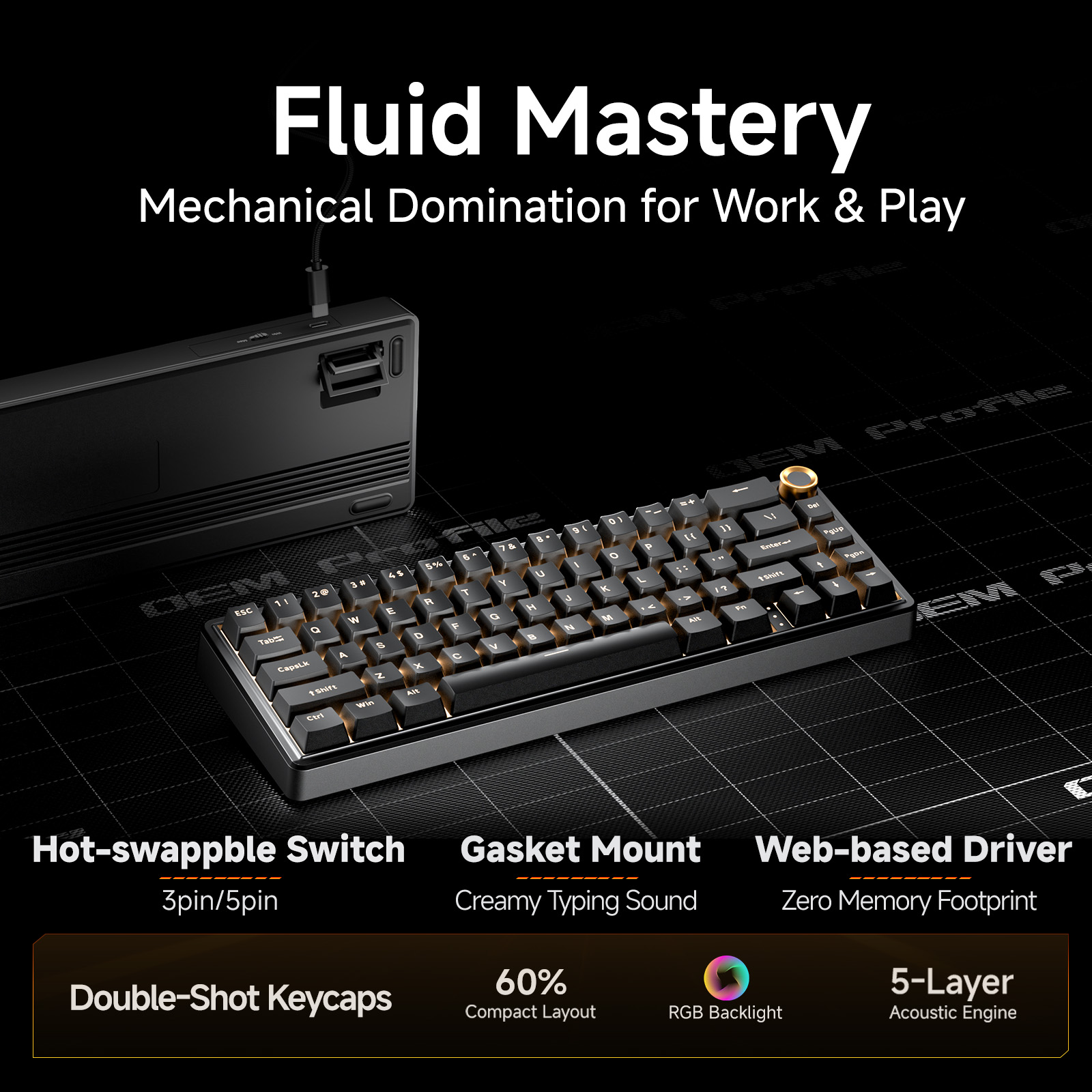 Dierya DK68E Gasket Mechanical Keyboard – KEMOVE