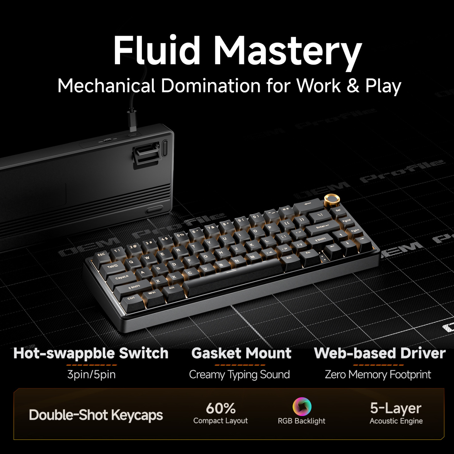 Dierya DK68E Gasket Mechanical Keyboard