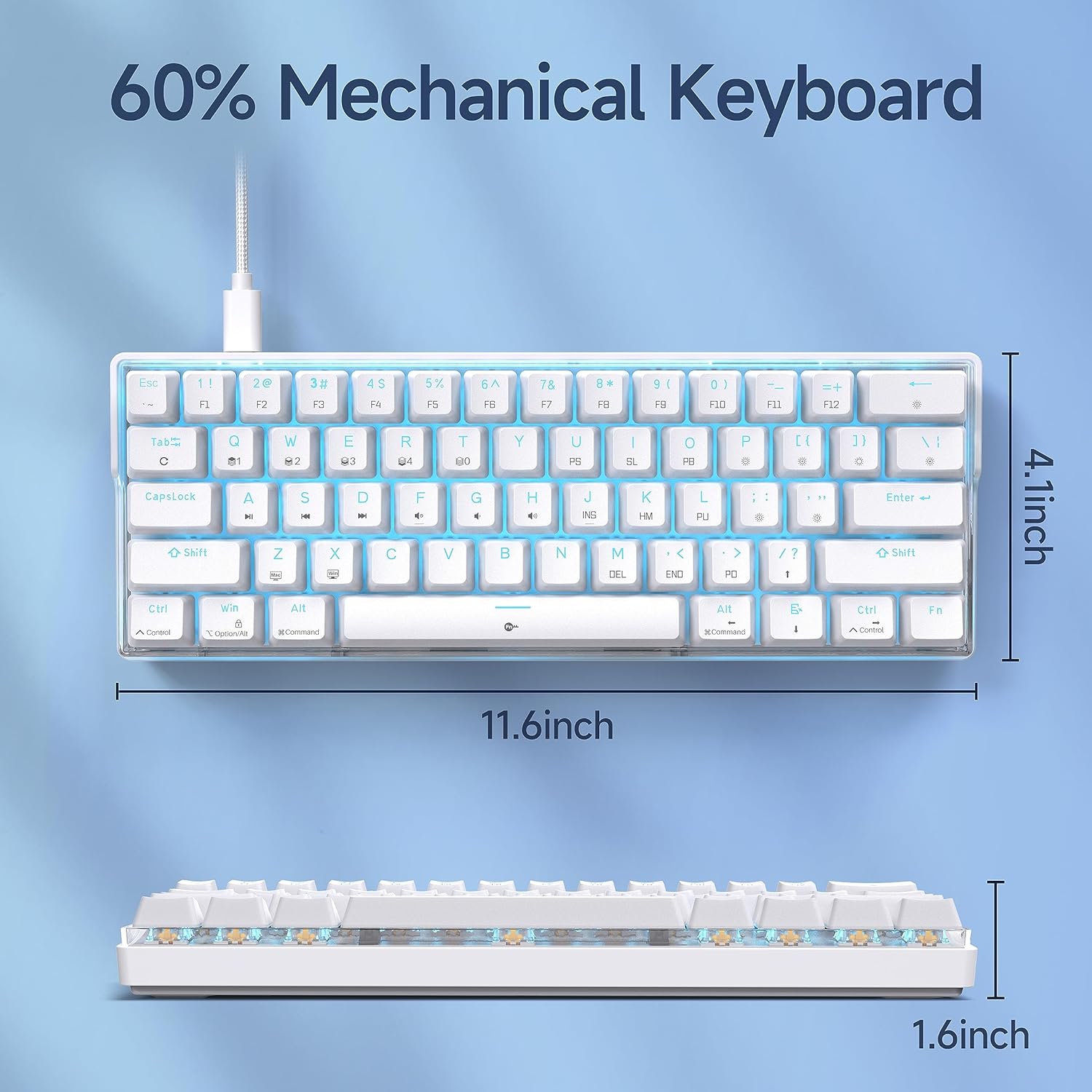 KEMOVE K61SE Snowfox/Shadow Mechanical Keyboard - Thumbnail 2