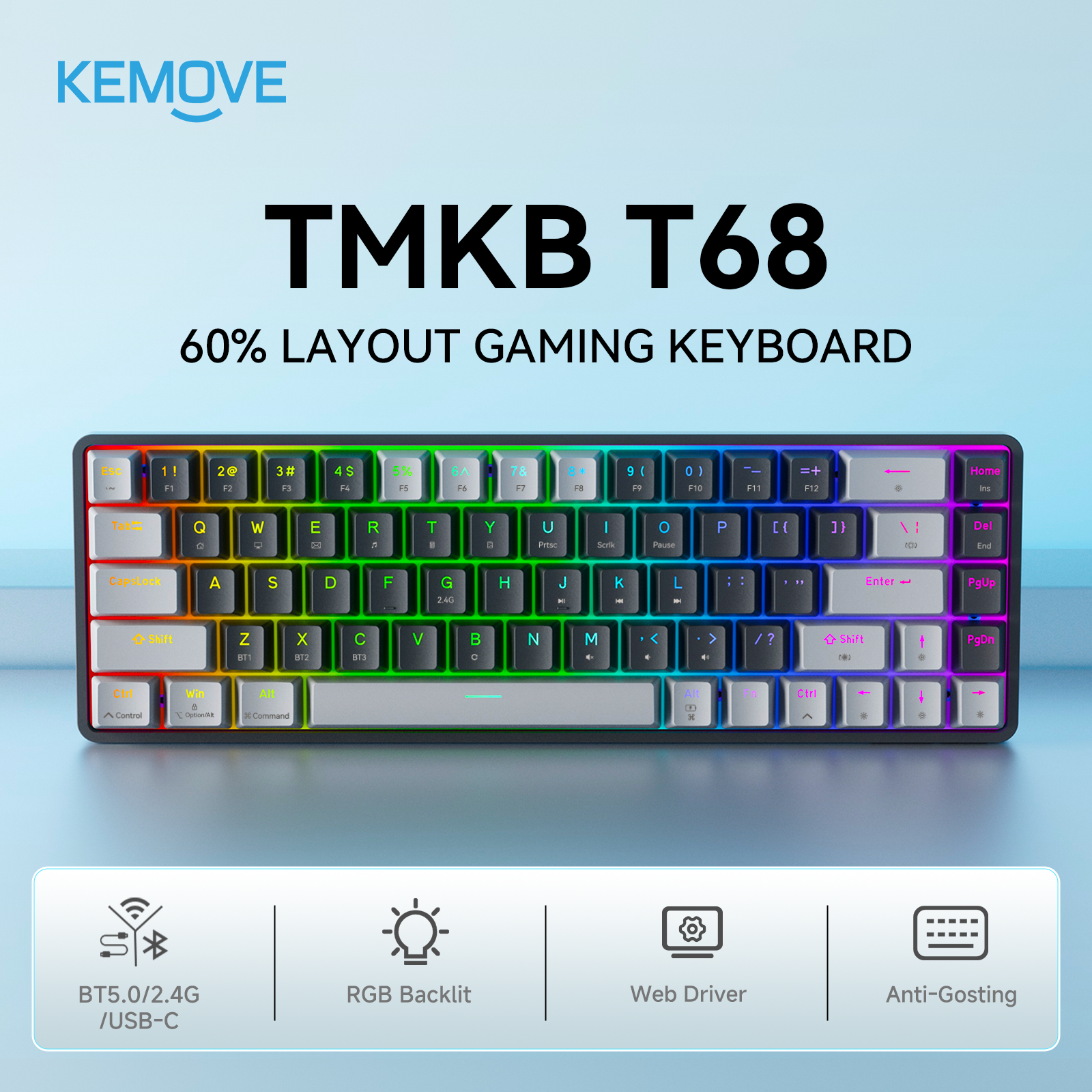 TMKB T68 Wireless/Wired Mechanical Keyboard 