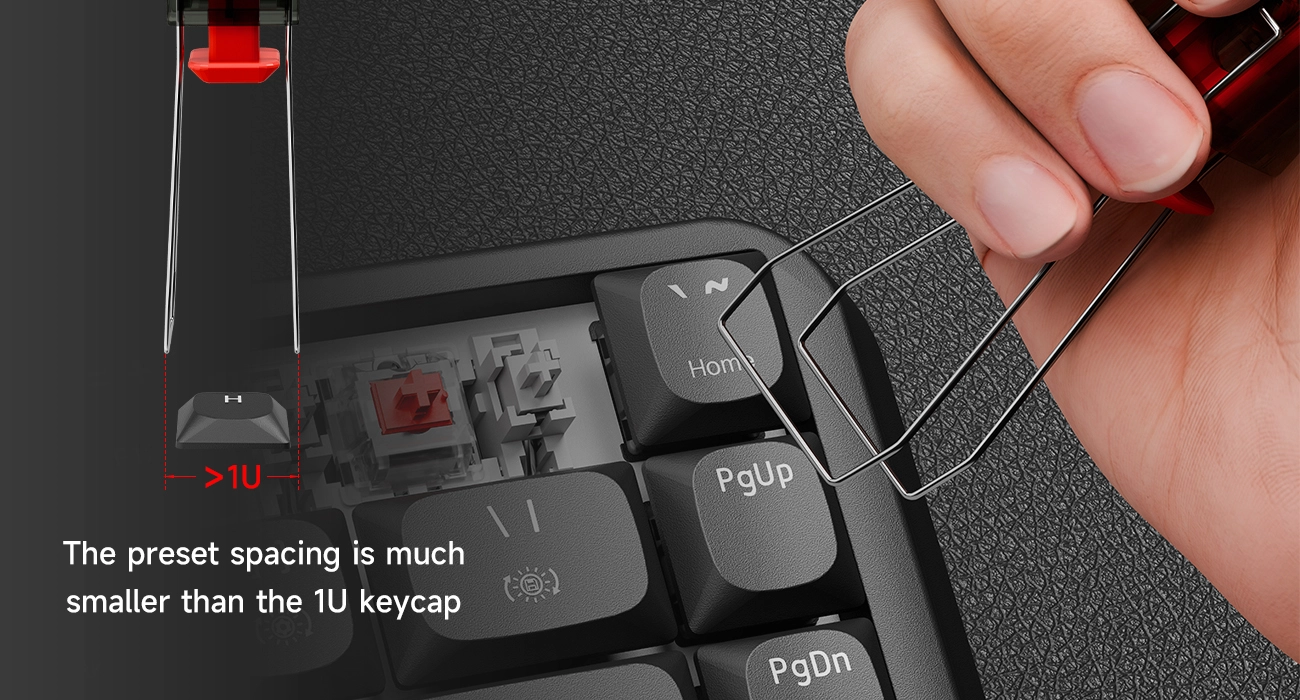 KEMOVE P10 semi-automatic switch puller gripping a keyboard switch