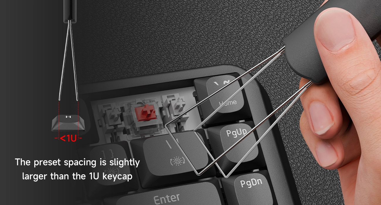 Traditional metal switch puller gripping a keyboard switch
