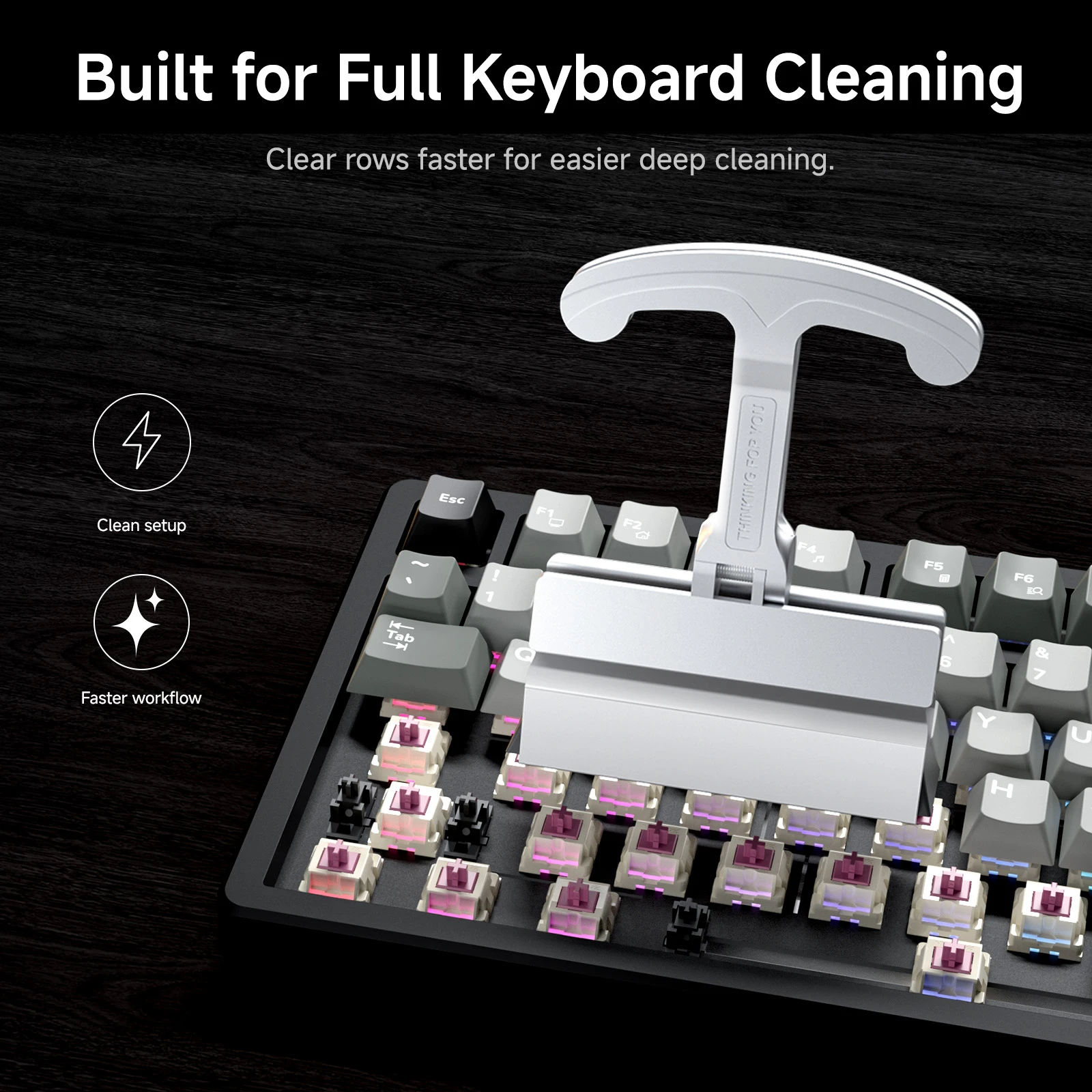 KEMOVE P11-V3 Keycap Puller, Anodized Aluminum, Pulls 4 Keycaps at Once