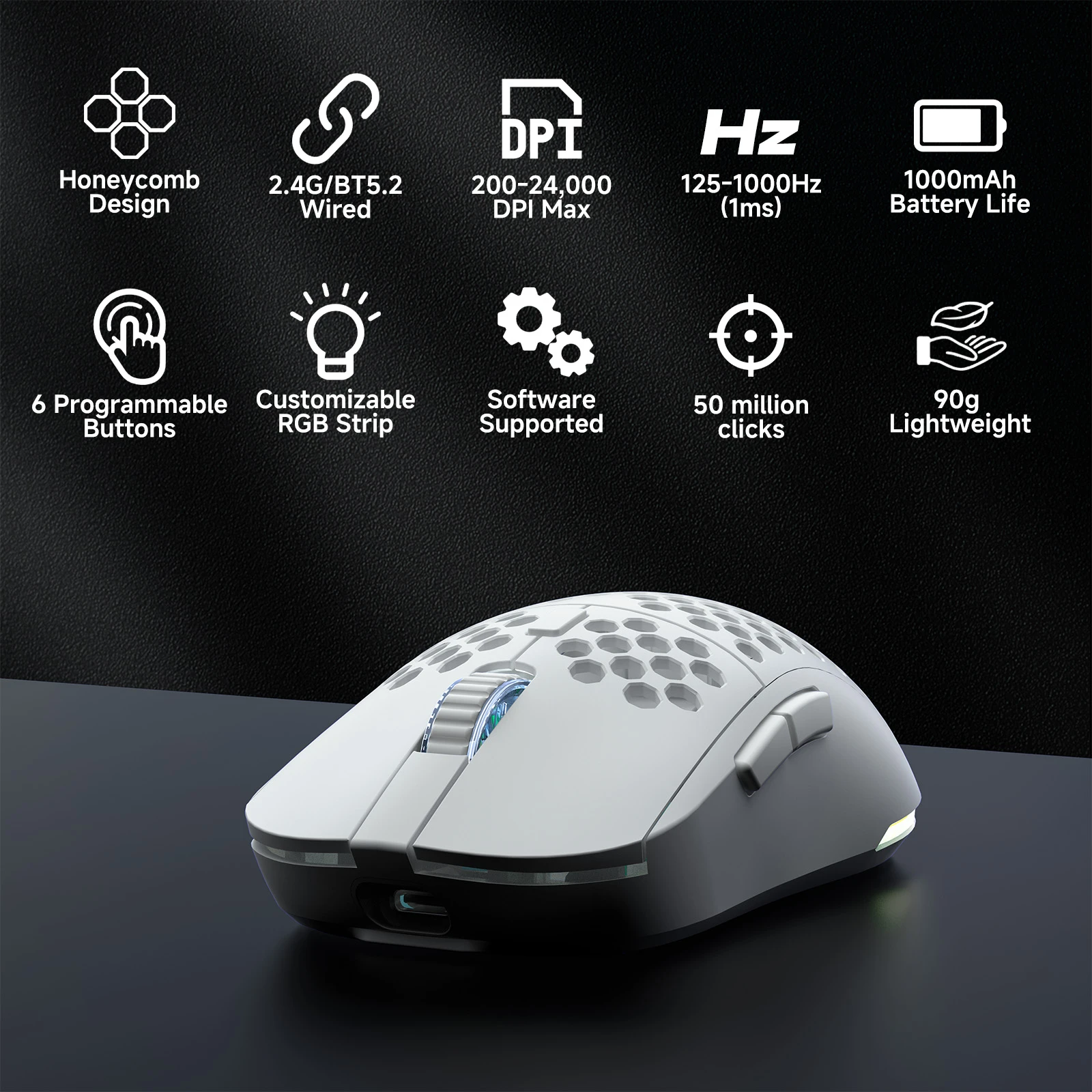 TMKB Falcon M1 Tri-Mode Wireless Gaming Mouse