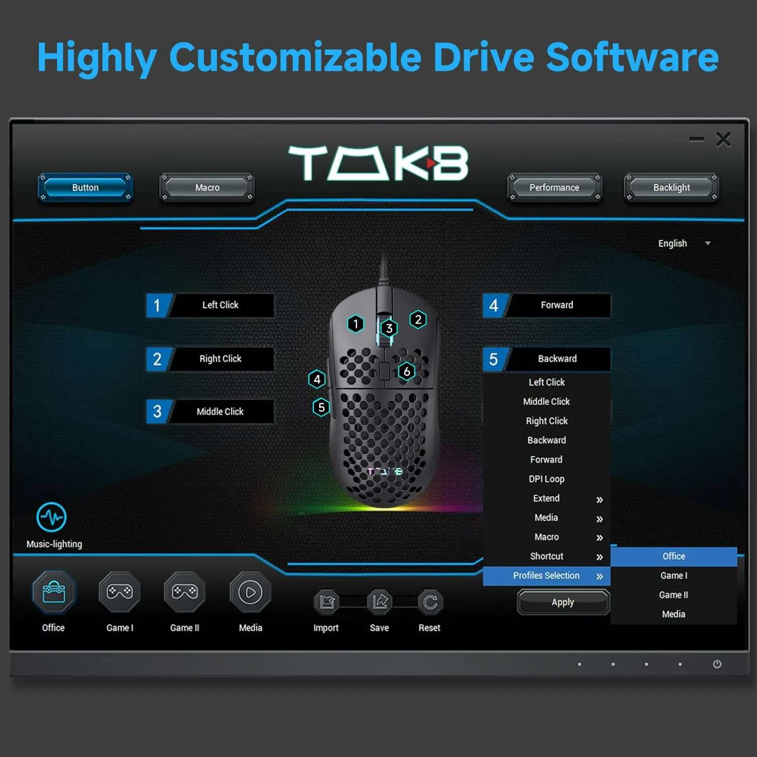 TMKB Falcon M1SE Ultralight Wired Gaming Mouse