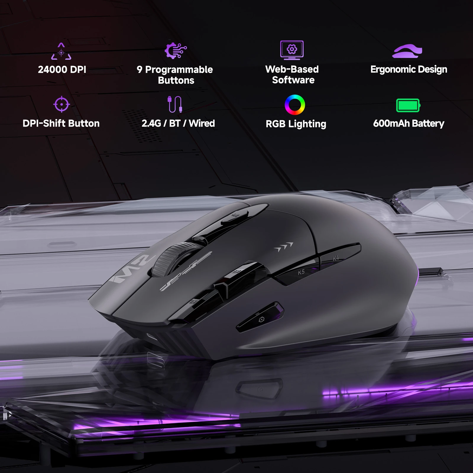 TMKB M2 Tri-Mode Programmable Gaming Mouse