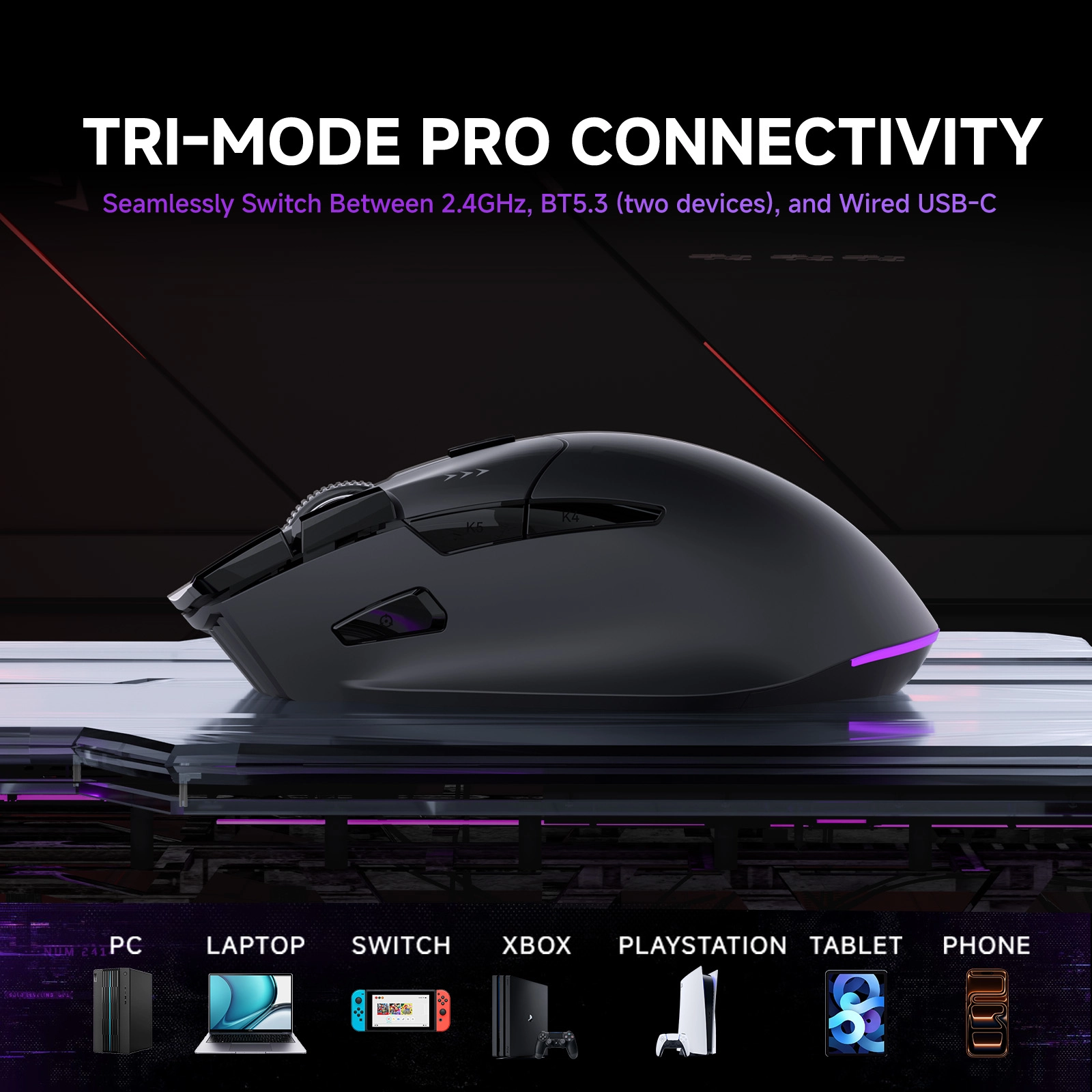 TMKB M2 Tri-Mode Programmable Gaming Mouse