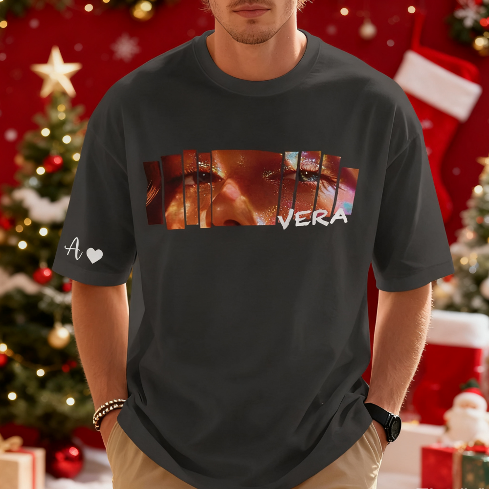 Christmas Gifts Custom Eyes Shirt Girlfriend Eyes Tee Personalized Photo and Name for Lovers - SantaSocks