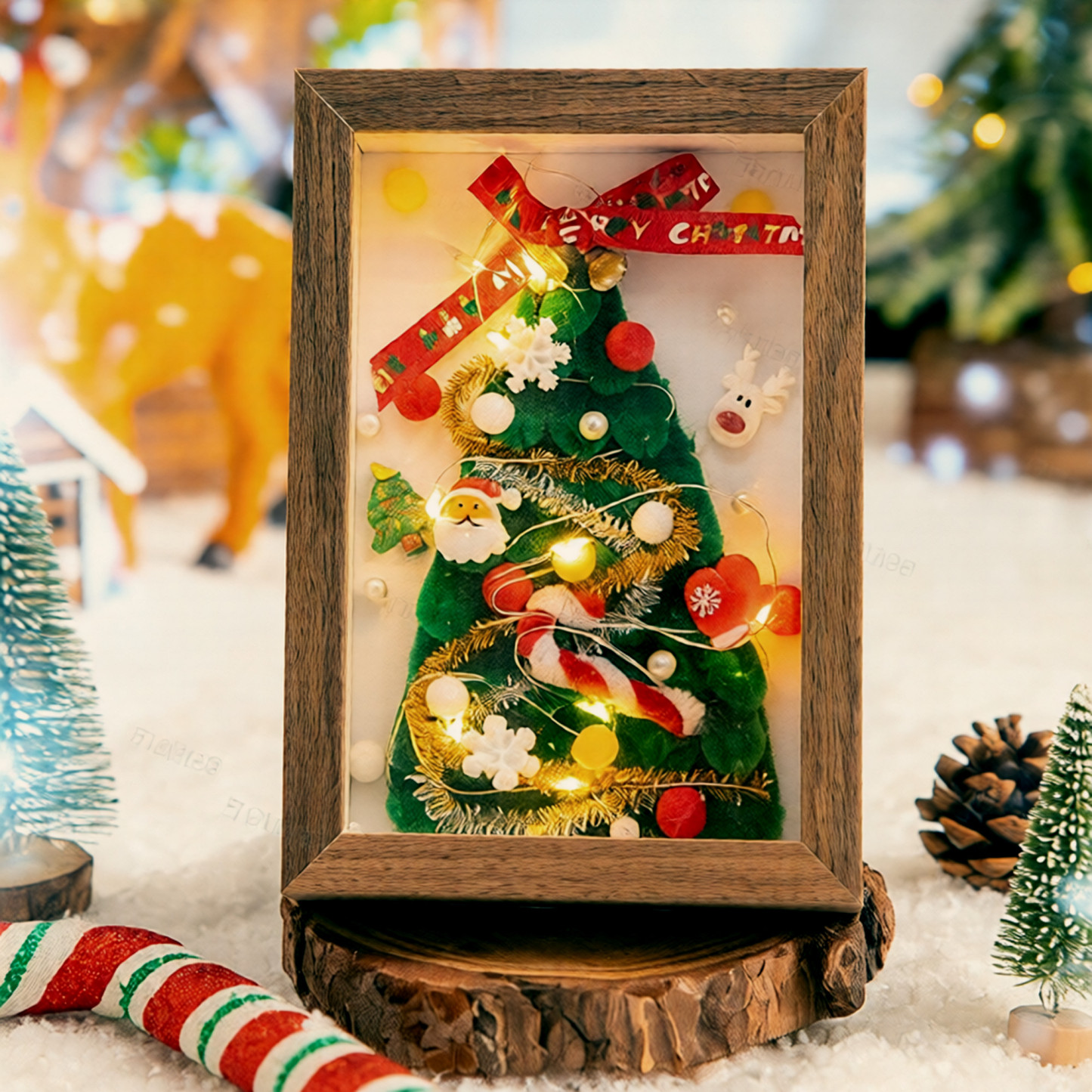 DIY Light-Up Pipe Cleaner Christmas Tree KitHoliday Table Decoration Gift Christmas Cute Ornament Gift