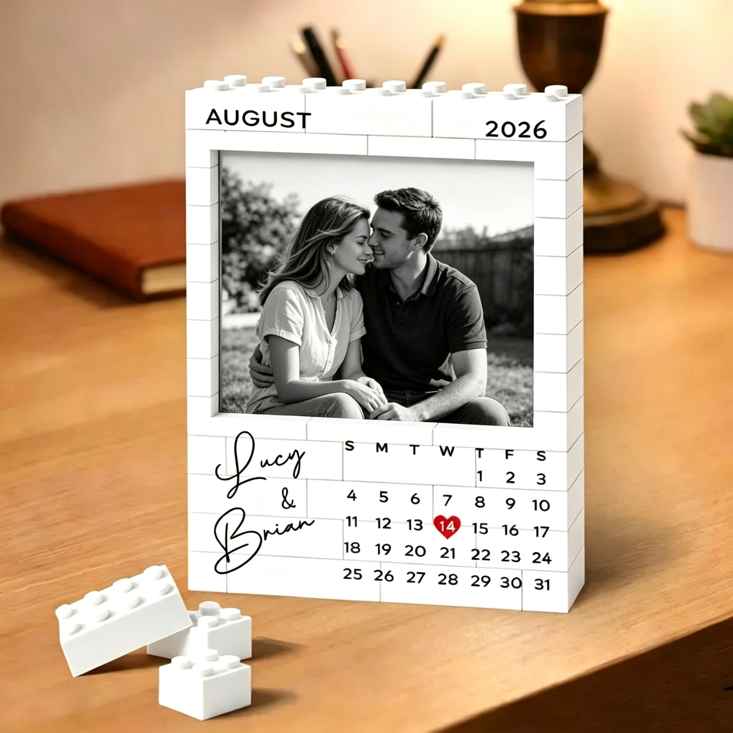 Custom Photo Brick Puzzle Frame – Build Your Love, A Romantic Couple Gift for Valentine’s Day & Anniversaries