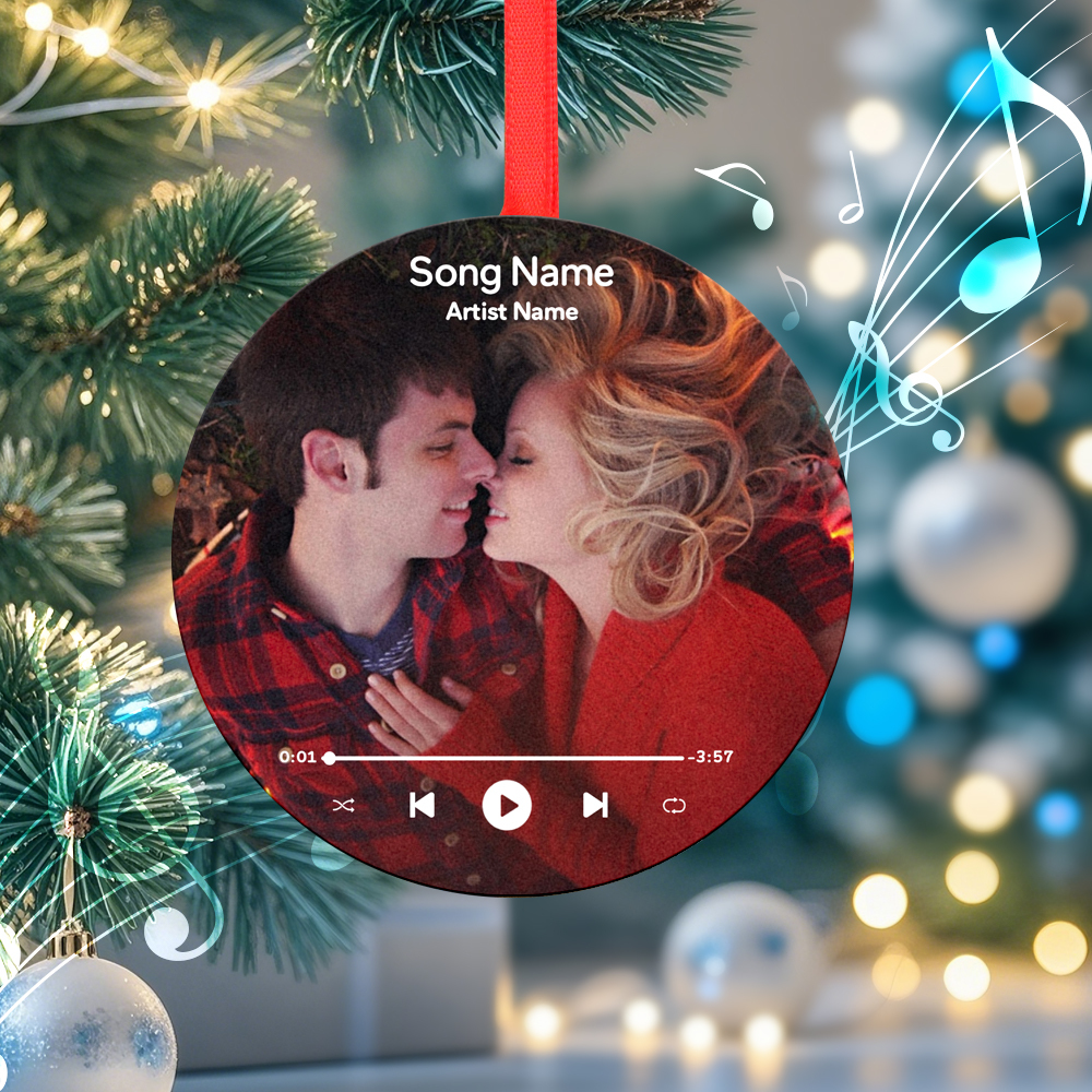 Custom Music and Photo Christmas Ornaments Play Music, Relive Cherished Memories - SantaSocks